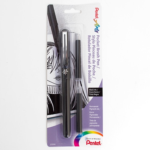 Pentel, Black, Brushes, Art & School, Pocket Pen, 5294